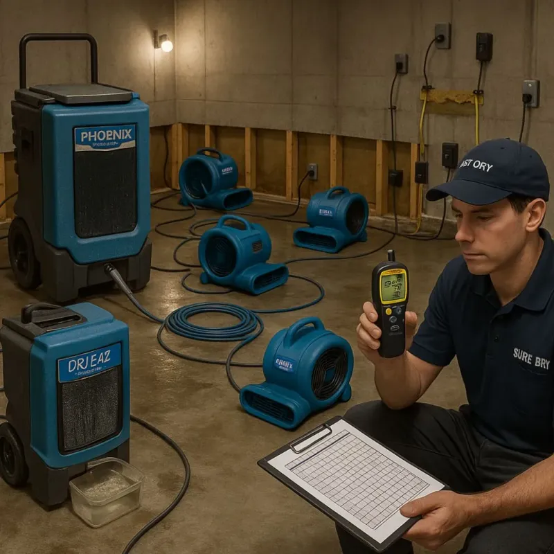 Structural Drying and Dehumidification process in Oakhurst, OK
